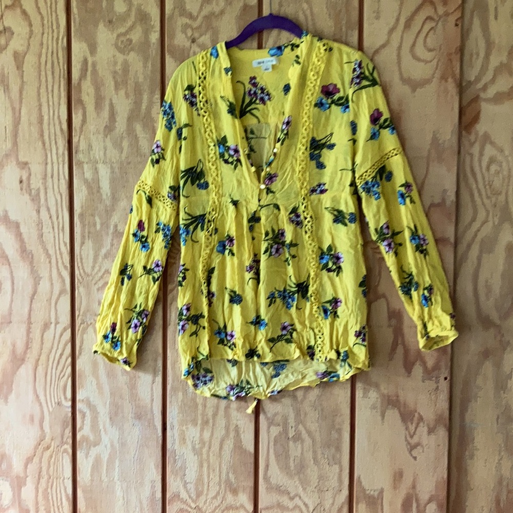 Yellow high low boho tunic